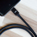 The USB-C charging cable plugged into a USB-C Android